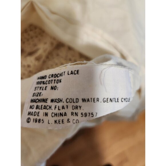 Lace Crochet Vintage Pillow Case Tan/Beige Authentic Shabby Chic Bedroom Accent - Picture 4 of 10